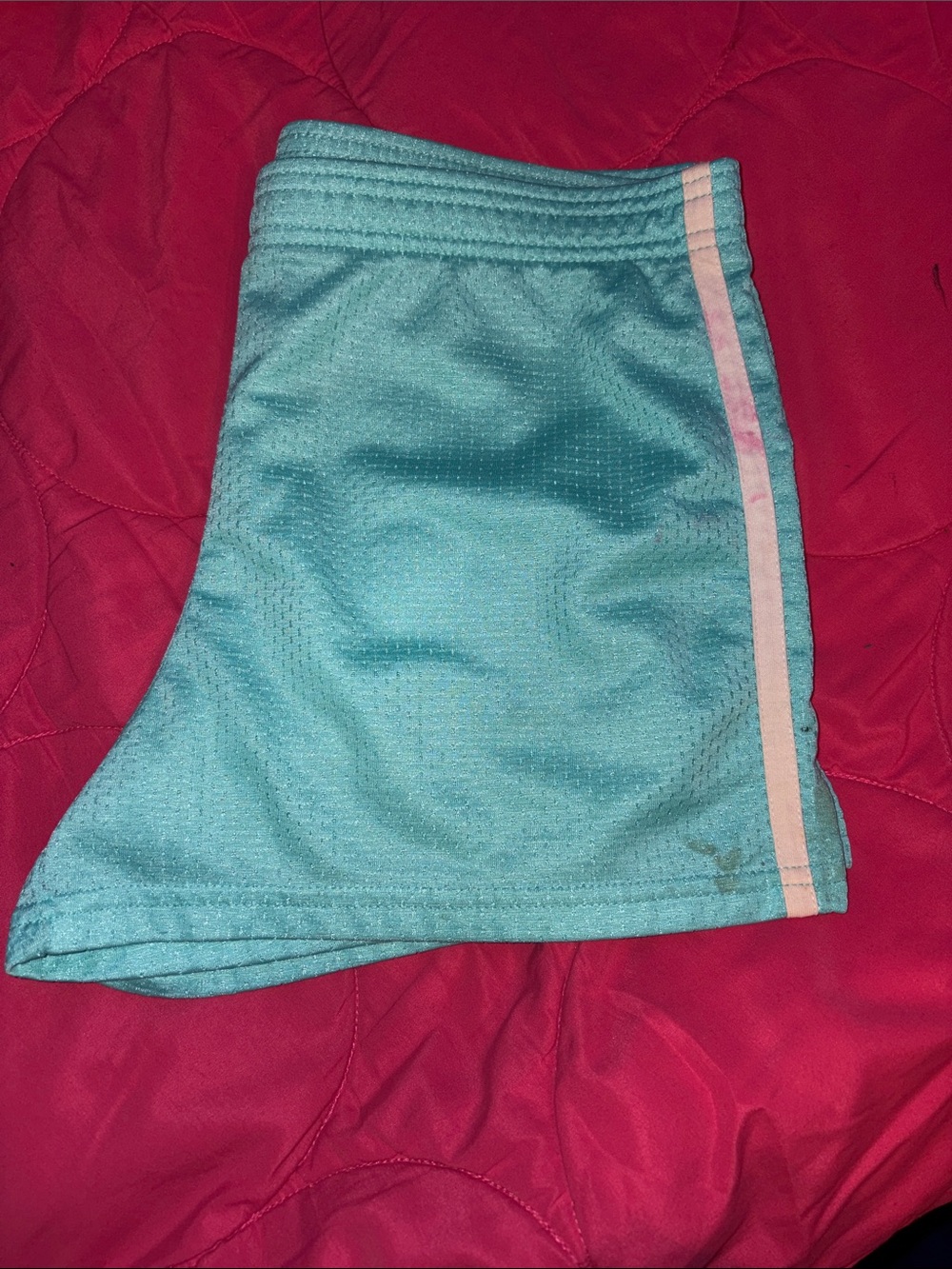 Canyon River Blues Light Blue Girls' Athletic Shorts with Pink Side Stripe